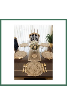 En-cag Fransız Dantelli Runner Ve Supla Takımı 1 Runner, 6 Supla Kahve Bss En-cag Fransız Dantelli Runner Ve Supla Takımı 1 Runner, 6 Supla Kahve Bss