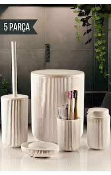 Nandy Home Banyo Seti 5 Parça Bej Nandy Home Banyo Seti 5 Parça Bej