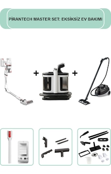 Pirantech ES-330 Kablosuz Süpürge & V22C Halı Ve Koltuk Yıkama & CB-107C Profesyonel Buharlı Temizleyici Pirantech ES-330 Kablosuz Süpürge & V22C Halı Ve Koltuk Yıkama & CB-107C Profesyonel Buharlı Temizleyici
