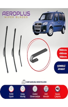 Aeroplus Fiat Doblo Ön Arka Muz Silecek Takımı 2000-2010 Aeroplus Fiat Doblo Ön Arka Muz Silecek Takımı 2000-2010