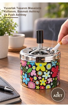 5 Adet Metal Renkli Basmalı Küllük Yuvarlak Tasarım Masaüstü Kullanım, Basmalı Ashtray Ve Push Ashtray 5 Adet Metal Renkli Basmalı Küllük Yuvarlak Tasarım Masaüstü Kullanım, Basmalı Ashtray Ve Push Ashtray