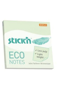 Gıpta Stickn Eco Notes 100 Yaprak Pastel Yeşil Yapışkanlı Not Kağıdı 76 X 76 Mm Gıpta Stickn Eco Notes 100 Yaprak Pastel Yeşil Yapışkanlı Not Kağıdı 76 X 76 Mm