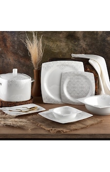 Aryıldız Ar 45008 Bone Square Porselen 60 Parça Yemek Takımı Beyaz Aryıldız Ar 45008 Bone Square Porselen 60 Parça Yemek Takımı Beyaz