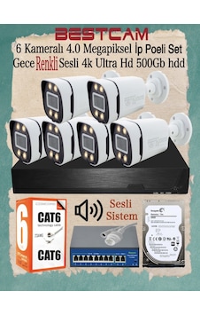 6 Kameralı 4 Mp İp Poeli Set Gece Renkli Sesli 4k Ultra Hd 500 Gb 6 Kameralı 4 Mp İp Poeli Set Gece Renkli Sesli 4k Ultra Hd 500 Gb