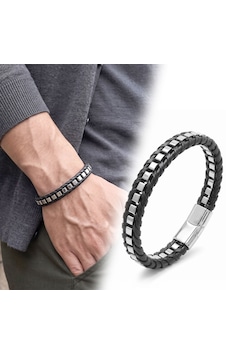 Premium Parlak Ve Şık Beyaz Siyah Biyeli Deri Örgü Ve 316l Çelik Zincir Bileklik 31834b25d3 20 Cm Siyah - Gümüş Premium Parlak Ve Şık Beyaz Siyah Biyeli Deri Örgü Ve 316l Çelik Zincir Bileklik 31834b25d3 20 Cm Siyah - Gümüş