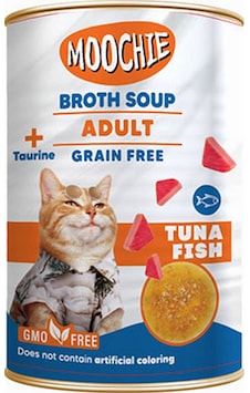 Moochie Ton Balıklı Tahılsız Et Suyu Yetişkin Kedi Çorbası 6 x 135 ML Moochie Ton Balıklı Tahılsız Et Suyu Yetişkin Kedi Çorbası 6 x 135 ML