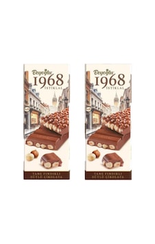 1968 İstiklal Bol Sütlü Fındıklı Çikolata 95gr X2 1968 İstiklal Bol Sütlü Fındıklı Çikolata 95gr X2