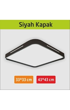 43x43 Siyah Kenarlı 42w Dekpratif Sıva Üstü Led Armatür Siyah 43x43 Siyah Kenarlı 42w Dekpratif Sıva Üstü Led Armatür Siyah
