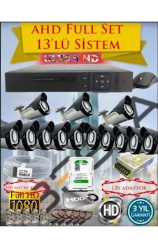 2mp Ahd 1080p Gece Görüşlü 13 Kameralı Güvenlik Sistemi - 500gb Hdd 2mp Ahd 1080p Gece Görüşlü 13 Kameralı Güvenlik Sistemi - 500gb Hdd