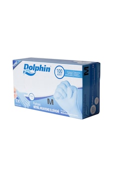 Dolphin Pudrasız Nitril Eldiven Mavi M 100'lü Dolphin Pudrasız Nitril Eldiven Mavi M 100'lü