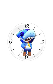 Brawl Stars Shark Leon Görsel Çap 30cm Sessiz Akar Bombeli Gerçek Cam Duvar Saati Çok Renkli Brawl Stars Shark Leon Görsel Çap 30cm Sessiz Akar Bombeli Gerçek Cam Duvar Saati Çok Renkli