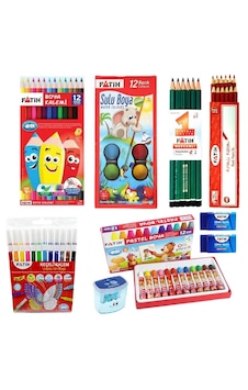 Fatih Okul Kırtasiye Seti Pastel+Sulu+Kuru+Keçeli Kalem Fatih Set2 Fatih Okul Kırtasiye Seti Pastel+Sulu+Kuru+Keçeli Kalem Fatih Set2
