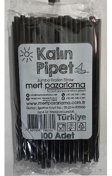 Mert & Bonapipet Frozen Pipet Siyah 7 Mm 22 Cm Pk 100'Lü Mert & Bonapipet Frozen Pipet Siyah 7 Mm 22 Cm Pk 100'Lü