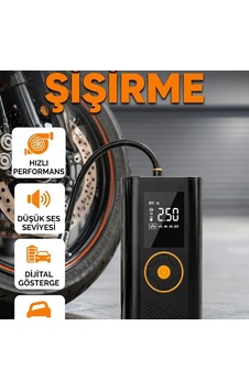 Dijital Ekranlı Taşınabilir Lastik Şişirme Cihazı Basınç Ayarlı Kompakt Hava Pompası Dijital Ekranlı Taşınabilir Lastik Şişirme Cihazı Basınç Ayarlı Kompakt Hava Pompası