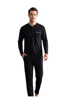 Over Sleep By Poleren Over Sleep 2412 Erkek Kışlık Süprem Pijama Takımı Siyah Over Sleep By Poleren Over Sleep 2412 Erkek Kışlık Süprem Pijama Takımı Siyah