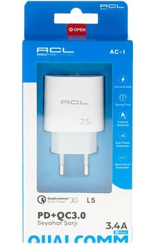 Acl AC-1 A+C 25W L5 3563 Şarj Cihazı Acl AC-1 A+C 25W L5 3563 Şarj Cihazı