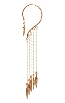 Kadın Altın Renk Lak Kaplama Sallantılı Yaprak Charm Earcuff&kıkırdak Küpe Altın Kadın Altın Renk Lak Kaplama Sallantılı Yaprak Charm Earcuff&kıkırdak Küpe Altın