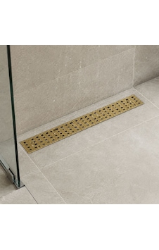 40 Cm Altın Lineer 304 Paslanmaz Çelik Kaplamalı Duş Kanalı Izgara Yer Süzgeci Kare Delikli Koku Önleyici 40 Cm Altın Lineer 304 Paslanmaz Çelik Kaplamalı Duş Kanalı Izgara Yer Süzgeci Kare Delikli Koku Önleyici