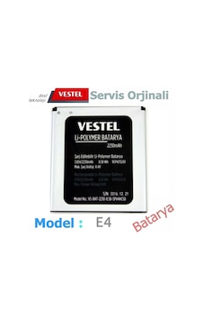 Vestel Uyumlu Venüs E4 Batarya 2230Mah Vakumlu Ambalajında Garanti Vestel Uyumlu Venüs E4 Batarya 2230Mah Vakumlu Ambalajında Garanti