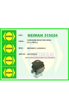 Muratech Cam Açma Anahtarı Arka R-l Teklı Megane Iı -laguna Iı Muratech Cam Açma Anahtarı Arka R-l Teklı Megane Iı -laguna Iı