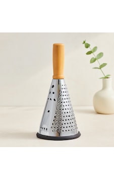 8" Ahşap & Bambu Saplı Çelik Rende Silikon Taban, 3 Bölümlü Çok Renkli 8" Ahşap & Bambu Saplı Çelik Rende Silikon Taban, 3 Bölümlü Çok Renkli