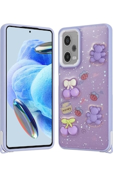 Xiaomi Redmi Note 12 Pro Plus 5g Kılıf Parlayan Simli Kabartma Figürlü Zore Cevze Kapak Mor Ayı Xiaomi Redmi Note 12 Pro Plus 5g Kılıf Parlayan Simli Kabartma Figürlü Zore Cevze Kapak Mor Ayı