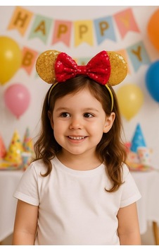 Pullu Mouse Kulakları Taç, Altın Ve Kırmızı, Sequin Fiyonk Detaylı, Kostüm Aksesuarı Acı Kahverengi Pullu Mouse Kulakları Taç, Altın Ve Kırmızı, Sequin Fiyonk Detaylı, Kostüm Aksesuarı Acı Kahverengi