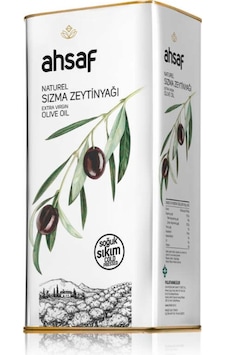Ahsaf Soğuk Sıkım Naturel Sızma Zeytinyağı Teneke 5 L