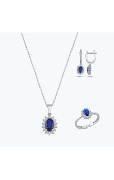Altınbaş Mavi Taşlı Altın Üçlü Oval Set Autk0020-b-24627-l-set Altınbaş Mavi Taşlı Altın Üçlü Oval Set Autk0020-b-24627-l-set