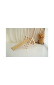 Montessori Pikler Üçgeni + Tırmanma Rampası Ve Kaydırak