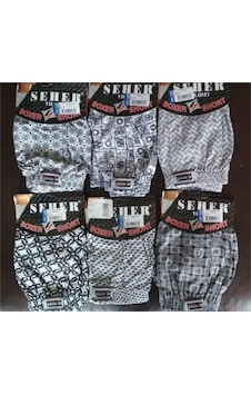 6'Lı Paket Seher Desenli Erkek Boxer 001 6'Lı Paket Seher Desenli Erkek Boxer 001