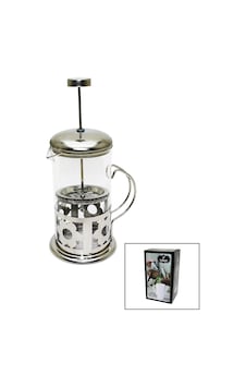 French Press 600ml Cam Bitki Süzgeçi Metal Kafes - Kapak 5131 Düz
