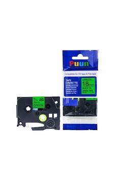 Puun Brother P-Touch TZE-D41 18MM x 8m Fosforlu Yeşil Green Üzeri Puun Brother P-Touch TZE-D41 18MM x 8m Fosforlu Yeşil Green Üzeri