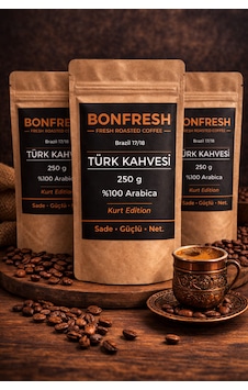 Türk Kahvesi 250g %100 Arabica Taze Kavrulmuş Geleneksel Türk Kahvesi 3x250gr Kavrulmuş Öğütülmüş