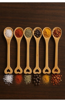 Ahşap Baharat Kaşığı Seti 6 Lı 15 Cm Çr Ahşap Baharat Kaşığı Seti 6 Lı 15 Cm Çr