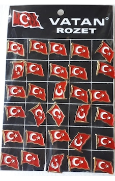 Yaka Rozeti Dalgalanan Türk Bayrağı 1.5CM X 1CM 30 Adetli Paket Yaka Rozeti Dalgalanan Türk Bayrağı 1.5CM X 1CM 30 Adetli Paket