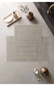 Cotton Box Aura Jakarlı Kaymaz Taban Pamuklu Paspas Seti Frame Vizon 60x90+40x60 Cotton Box Aura Jakarlı Kaymaz Taban Pamuklu Paspas Seti Frame Vizon 60x90+40x60
