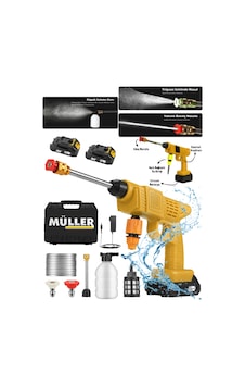 Pro Müller Pro 24 V Kömürsüz Motor Hava Soğutmalı Yüksek Basınçlı Çift Akülü Oto Araba Yıkama Makinesi Pro Müller Pro 24 V Kömürsüz Motor Hava Soğutmalı Yüksek Basınçlı Çift Akülü Oto Araba Yıkama Makinesi