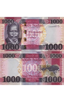 Güney Sudan 1000 Pound 2024 Devekuşu Temalı. Çil Kondisyon. Güney Sudan 1000 Pound 2024 Devekuşu Temalı. Çil Kondisyon.