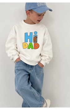 Monila Unisex Çocuk Pamuklu Bisiklet Yaka Mom/dad Baskılı Sweatshirt Mavi Monila Unisex Çocuk Pamuklu Bisiklet Yaka Mom/dad Baskılı Sweatshirt Mavi