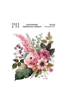 Polyesterhobi Premium Sulu Transfer 25x35 Cm Çiçek Desenli Ps 224