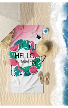 Hello Summer Dijital Baskılı 70X150 CM Plaj Havlusu