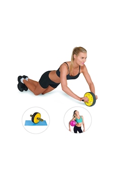 Spor Byfit Karın Kası Egzersiz Tekeri + Pilates Denge Topu - 2'Li Spor Byfit Karın Kası Egzersiz Tekeri + Pilates Denge Topu - 2'Li
