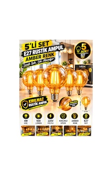 5 Adet Amber Rustik Balon Ampul E27 - Kırılmaz Ampul 4w Sıcak Amber Işık Dekoratif Led Ampul G95 ,dekoratif Ambiyans Ampülü, 5 Adet Amber Rustik Balon Ampul E27 - Kırılmaz Ampul 4w Sıcak Amber Işık Dekoratif Led Ampul G95 ,dekoratif Ambiyans Ampülü,