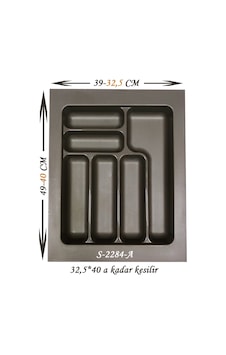 Starax S - 2284 - A Çekmece İçi Plastik Kaşıklık Antibakteriyel Modül 49 x 39 CM 6 Göz 45 CM Antrasit Starax S - 2284 - A Çekmece İçi Plastik Kaşıklık Antibakteriyel Modül 49 x 39 CM 6 Göz 45 CM Antrasit