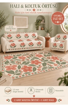 3 Lü Set 2 Adet 165x215 Cm Koltuk Örtüsü + 1 Adet 6m2 180x280 Cm Kaymaz Taban Dijital Baskılı Halı Kırmızı 3 Lü Set 2 Adet 165x215 Cm Koltuk Örtüsü + 1 Adet 6m2 180x280 Cm Kaymaz Taban Dijital Baskılı Halı Kırmızı