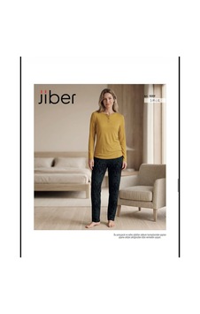Jiber 10359 Kışlık Pijama Takımı Hardal Sarısı Jiber 10359 Kışlık Pijama Takımı Hardal Sarısı