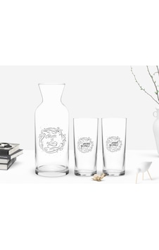 Kişiye Özel Renkli Baskılı İsimli İkili Rakı Bardağı Ve Karaf