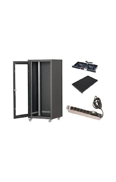 Setrack 16u 600x800 Rack Kabinet+sabit Raf+2li Fan Modülü+grup Priz Setrack 16u 600x800 Rack Kabinet+sabit Raf+2li Fan Modülü+grup Priz