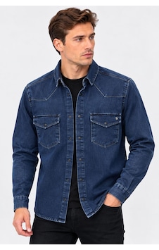 Classics Men Report Uzun Kol Slim Fit Erkek Jean Gömlek - 7783 Lacivert Classics Men Report Uzun Kol Slim Fit Erkek Jean Gömlek - 7783 Lacivert